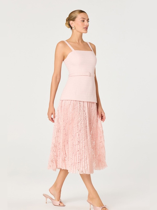 Astr Dresses & Skirts - ASTR The Label Caitlin Mixed Media Tweed Midi Dress in Pink size S NWT